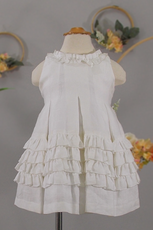 Vestido Froufrous Ixchel Frente Blanco