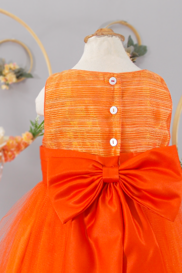 Vestido Press. Poisson Orange Ixchel Detalle Mono Naranja