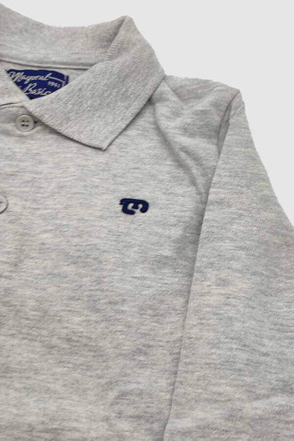 Polo Infantil Nino Liso Detalle Gris