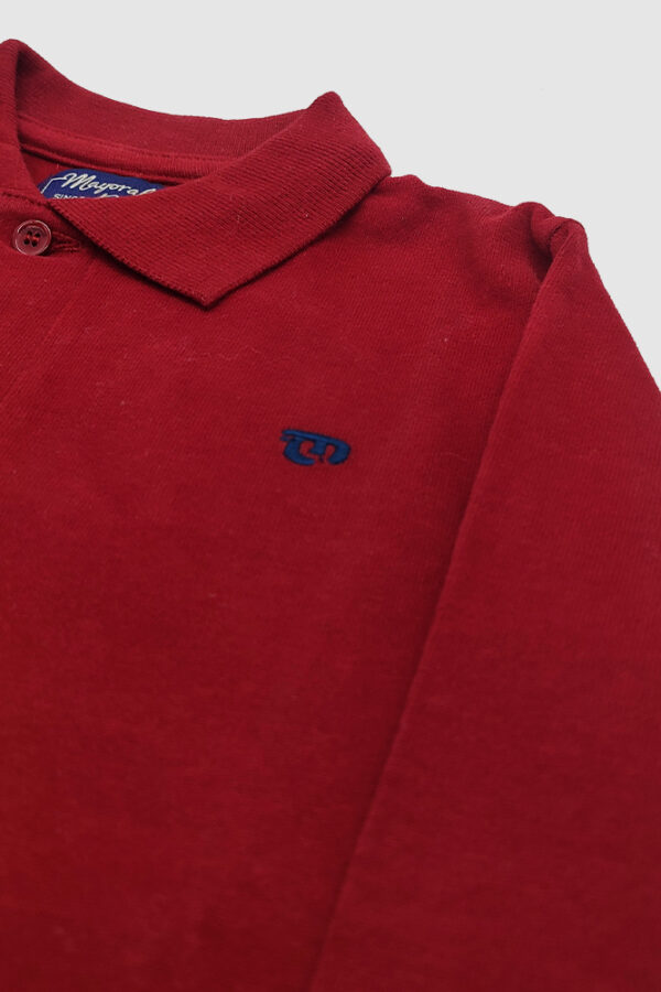 Polo Infantil Nino Liso Detalle Rojo