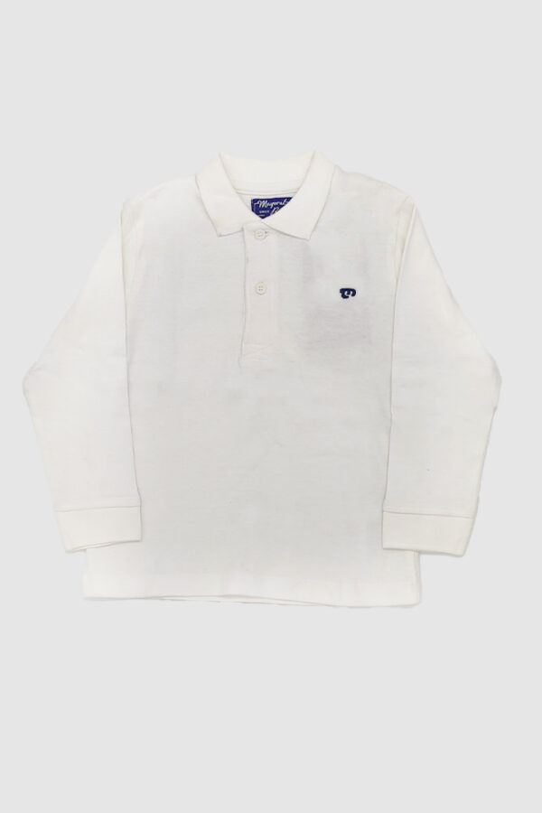 Polo Infantil Nino Liso Frente Blanco