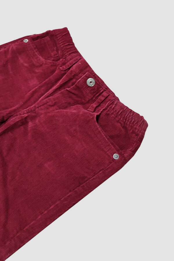 Pantalon Pana Clasico Infantil Detalle Vino