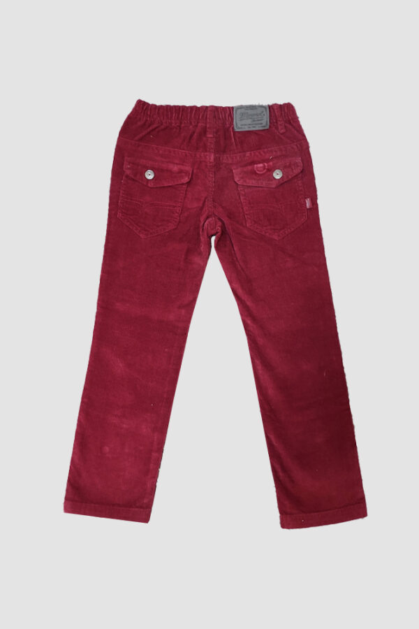 Pantalon Pana Clasico Infantil Detras Vino