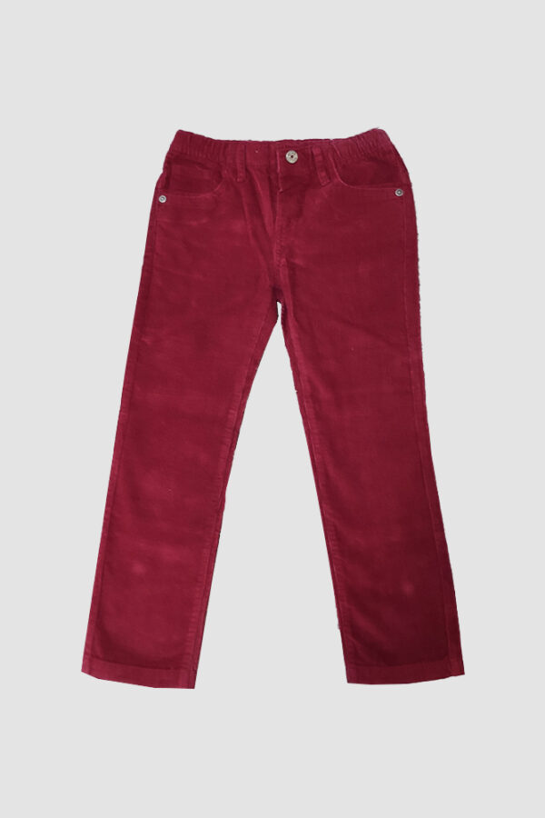 Pantalon Pana Clasico Infantil Frente Vino