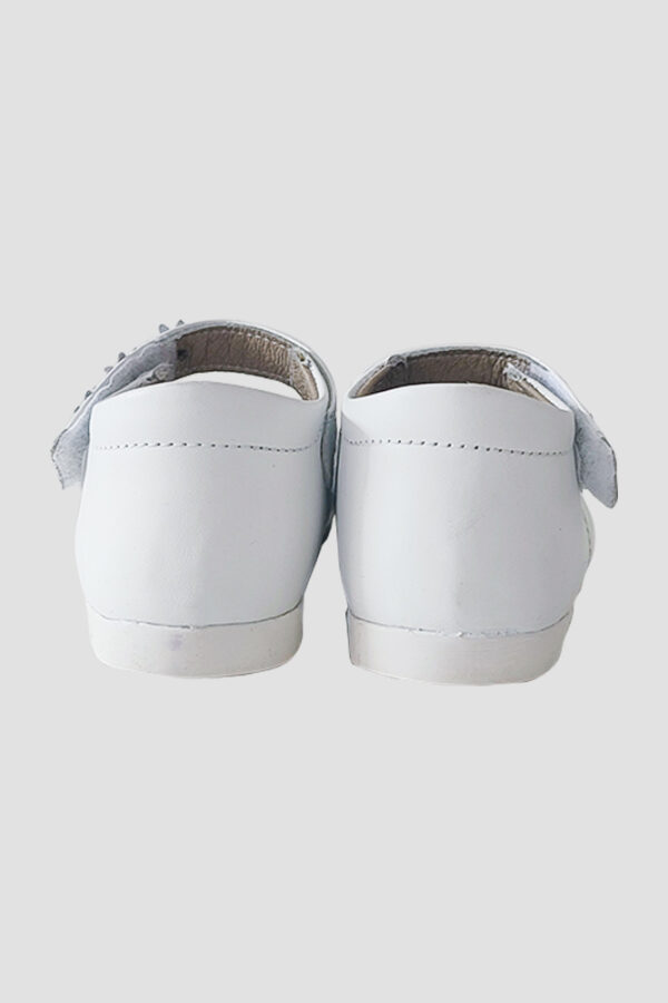 Zapato Infantil MiniBurbujas Flores Detras Blanco