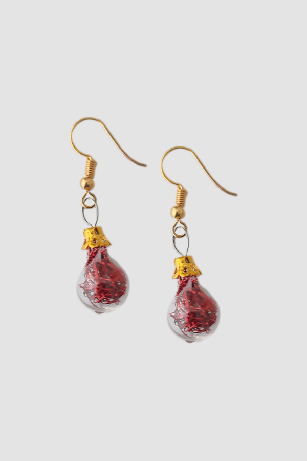 Aretes Esfera Rojo Frente