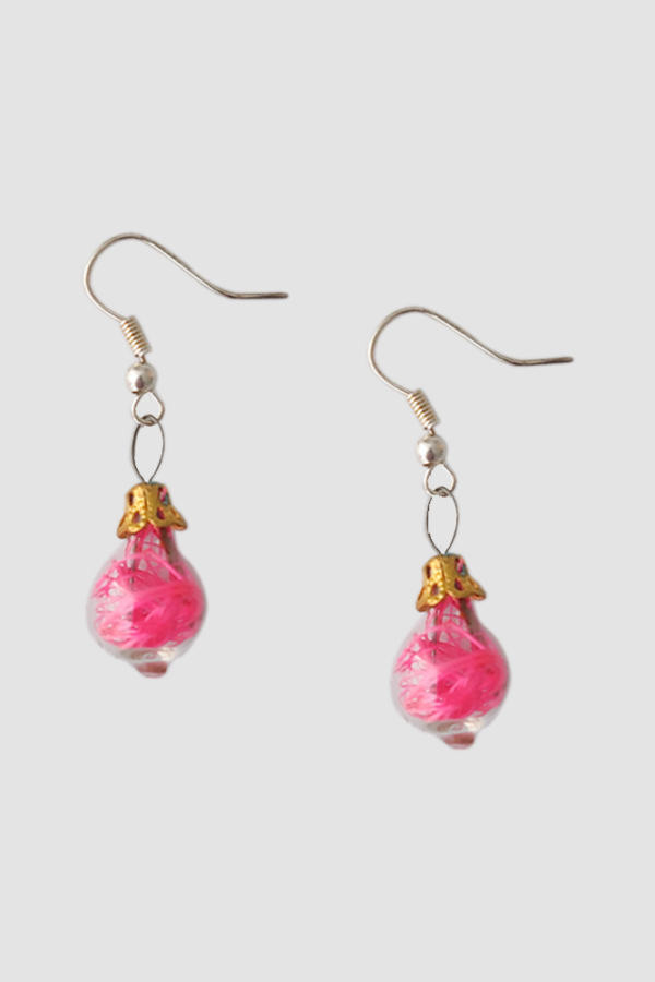 Aretes Esfera Rosa Frente