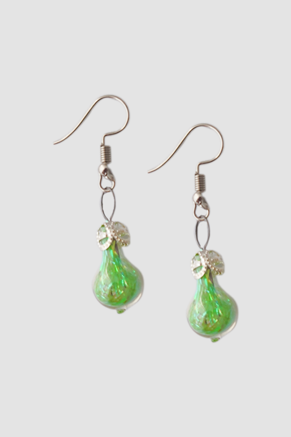 Aretes Esfera Verde Frente