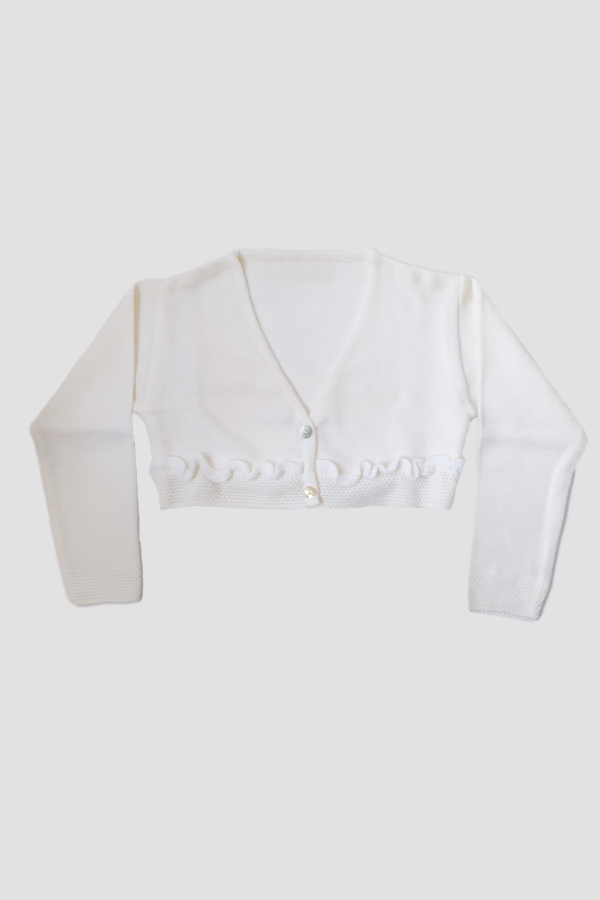 Bolero Infantil Suizo Frente Blanco