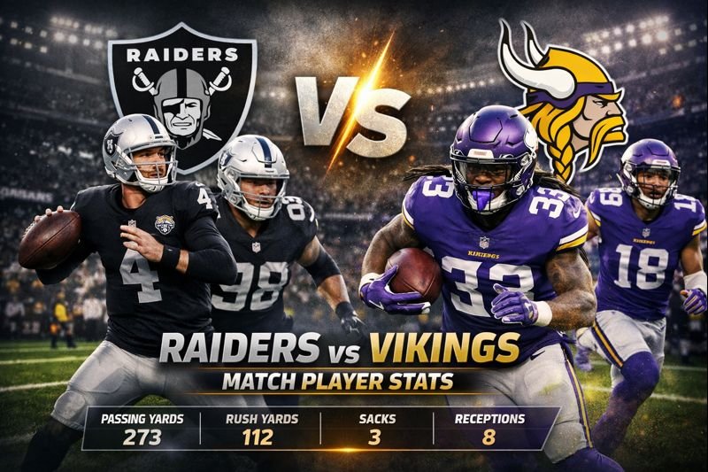 Las Vegas Raiders vs Minnesota Vikings Match Player Stats