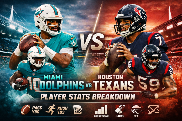 Miami Dolphins vs Texans Match Player Stats Breakdown