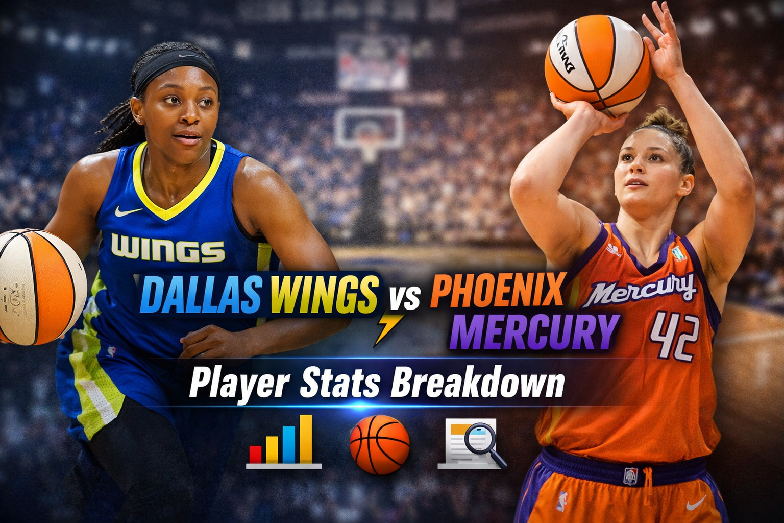 Dallas Wings vs Phoenix Mercury Match Player Stats