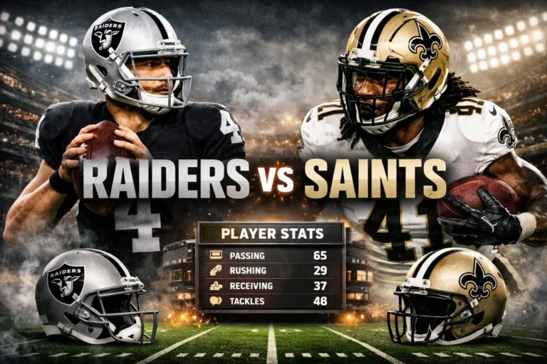 Las Vegas Raiders vs New Orleans Saints Match Player Stats