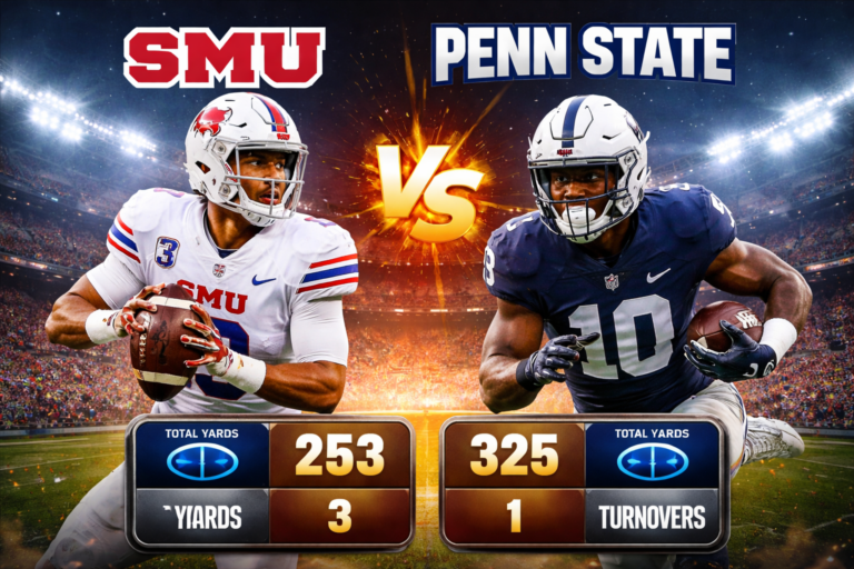 SMU Football vs Penn State Nittany Lions Football Stats