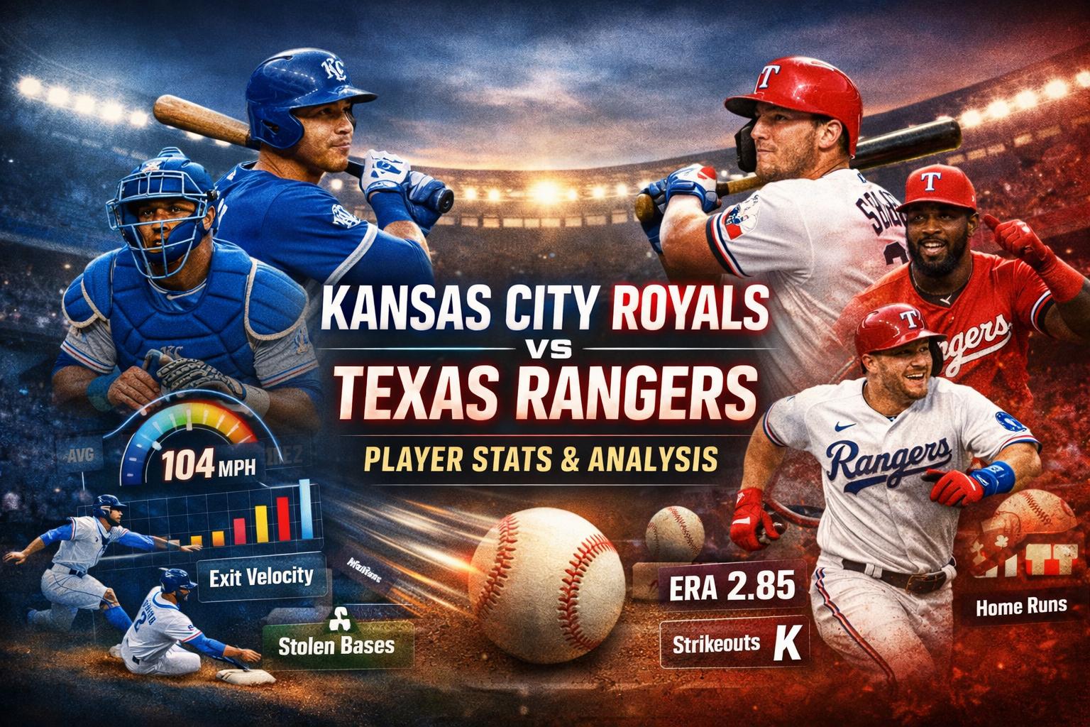Kansas City Royals vs Texas Rangers Match Player Stats
