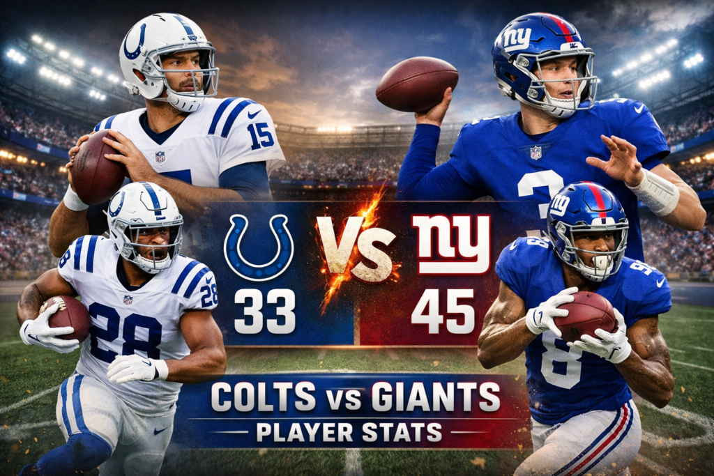 Colts vs New York Giants Match Player Stats