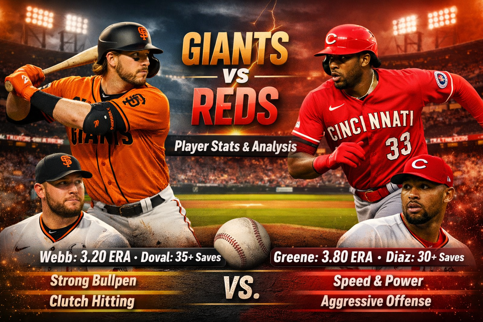 San Francisco Giants vs Cincinnati Reds Match Player Stats