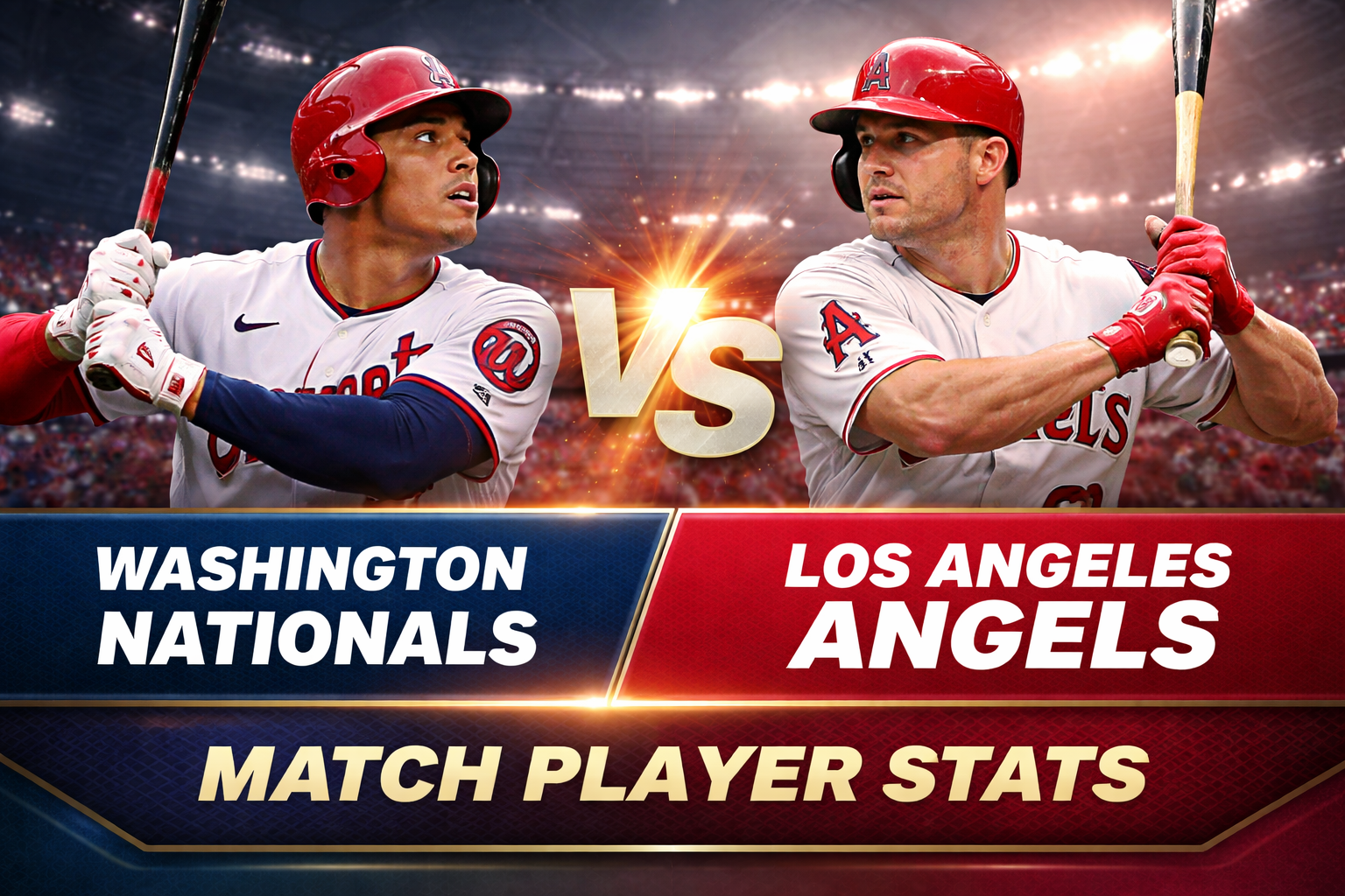 Washington Nationals vs Los Angeles Angels Match Player Stats